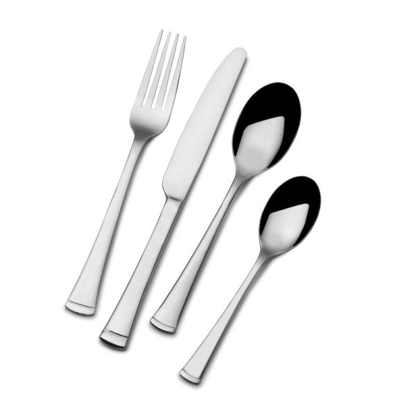 34pc flatware set on a white background