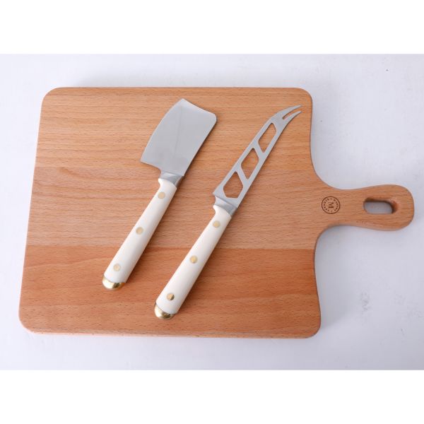 Cheese Board and knives on a white background